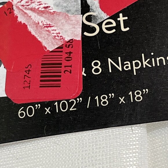 Avante Tablecloth Napkin White Scroll Embossed 60x102 8 Napkins Formal Dining - Picture 3 of 7